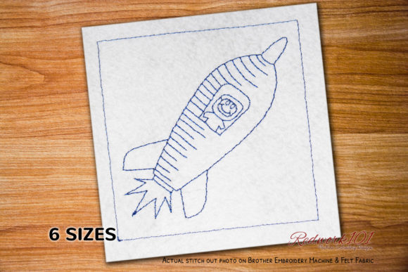 Astronaut on a Rocketship Space Redwork Review