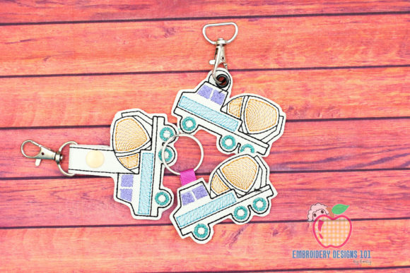 Cement Mixer Truck ITH Key Fob Pattern Review for Etsy Sellers