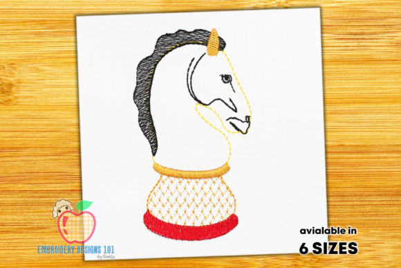 Chess Knight Horse Sketch Embroidery Review