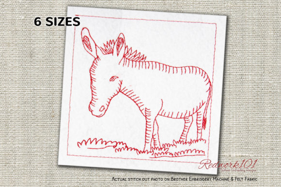 Donkey Standing in Field Redwork: A Designer’s Review