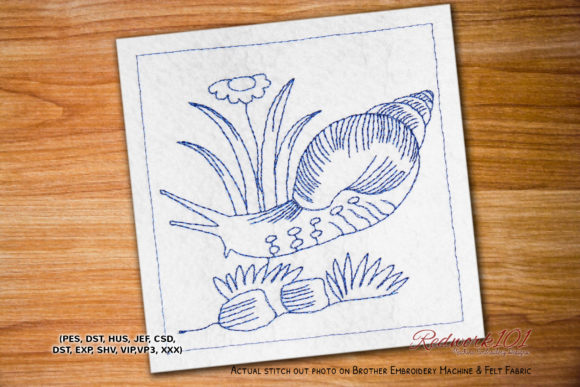 Giant African Snail Embroidery Design for Craft Fair Products
