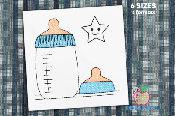 Reviewing the Baby Milk Bottle Sketch Embroidery Design
