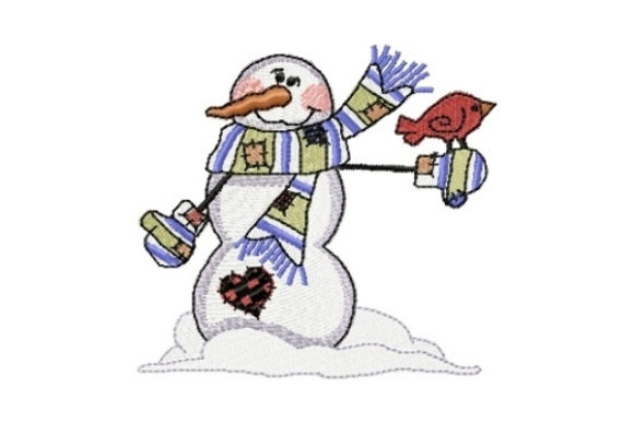 Snowman Bertie: A Handcrafted Winter Embroidery Design