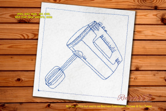 Vintage Kitchen Mixer Redwork: A Designer's Review