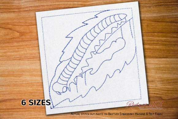 Worm Eating Leaf Redwork Design Review