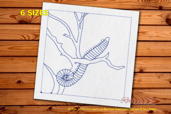 Worm Sitting on a Tree Branch Redwork Review
